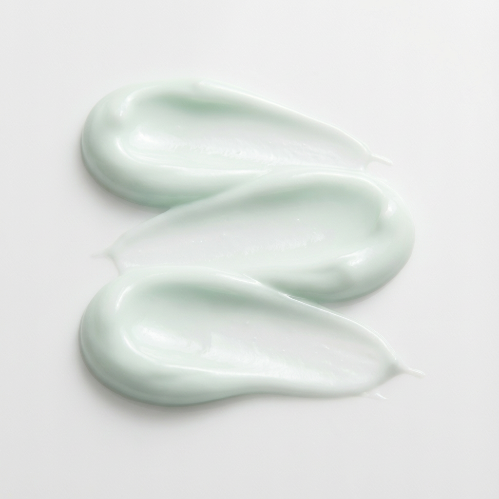 Light cream texture swatch of SKIN1004 Centella Hyalu-Cica Moisture Cream on white background
